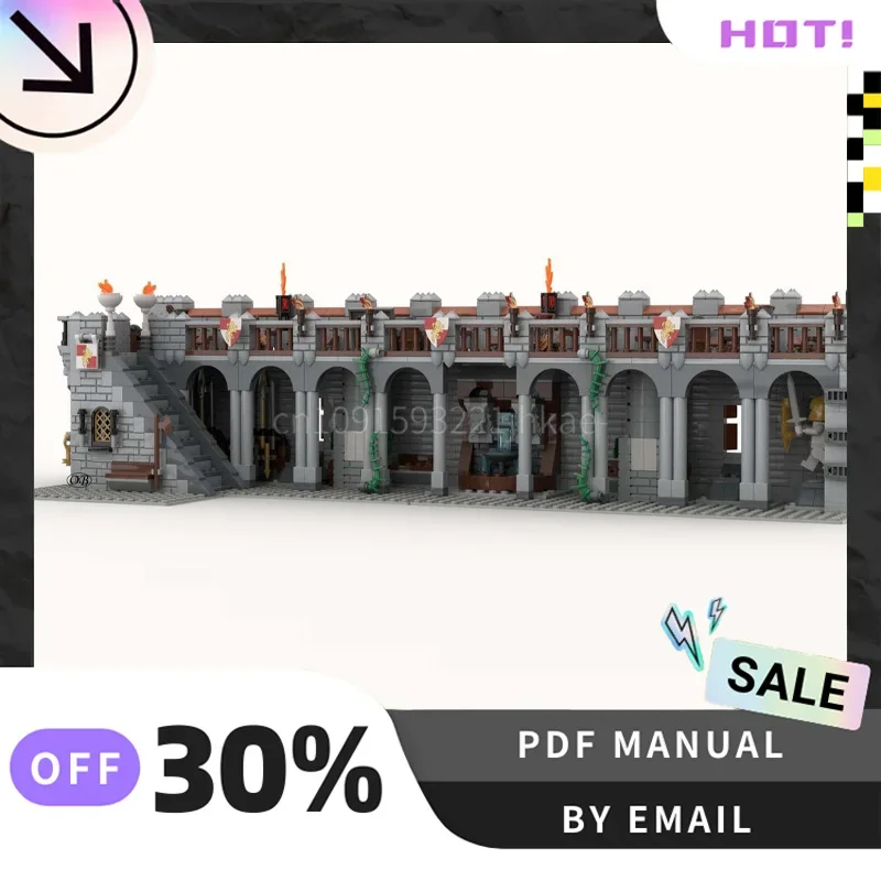 [1634PCS] Angepasst MOC Schloss Wand Kreative Bausteine Set STEM Pädagogisches Spielzeug DIY Bau Modell Kit Geburtstag geschenk