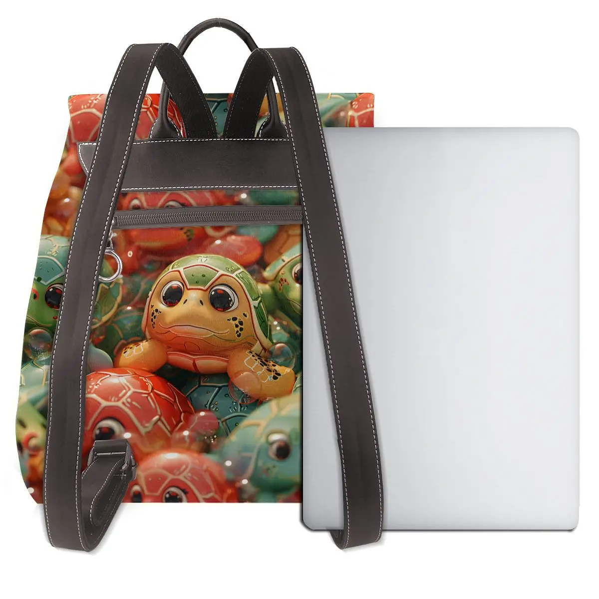 거북이 등껍질 디자인 3D 패턴 새로운 여성용 백팩 디자이너 고품질 가죽 심플 패션 대용량 백팩