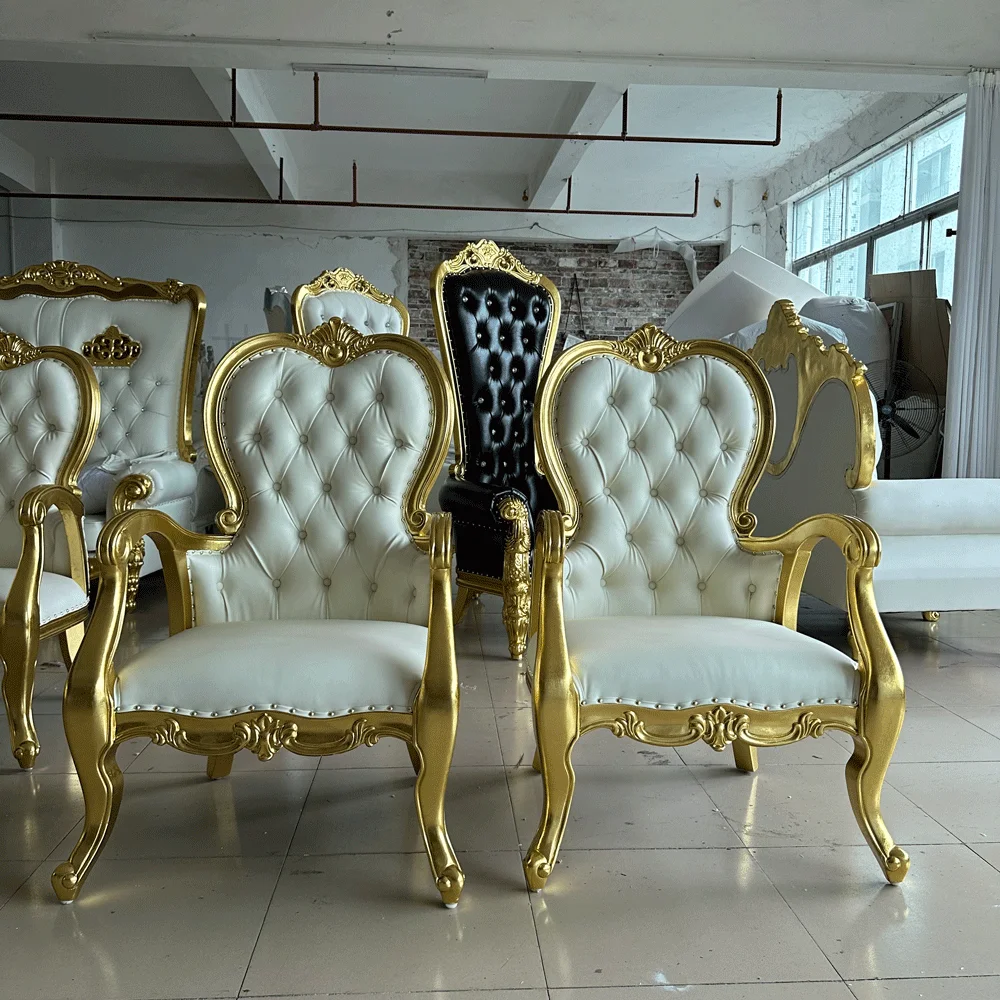 

Luxury King Classic Wood Carved Royal Wedding Throne Chair for Wedding Stage, Events, Hotels and Luxury Interior Decoration.