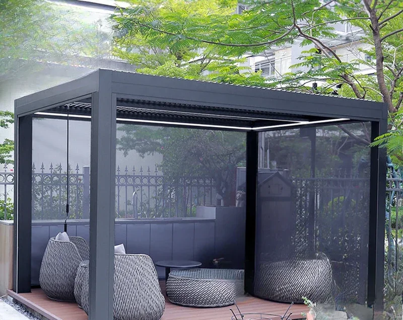 Aluminum alloy canopy electric leisure garden new Chinese style