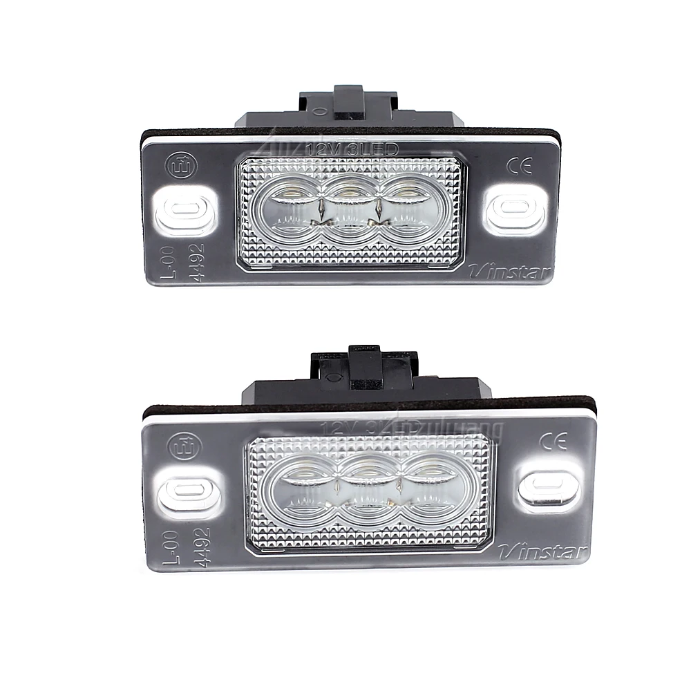 2x Białe oświetlenie tablicy rejestracyjnej LED 18SMD 12V do Porsche Cayenne 955 957 do VW Golf 5 Passat B5.5 5D Touareg Tiguan — zdjęcie 2