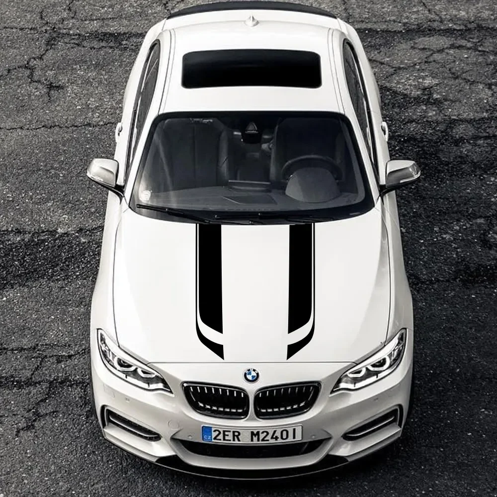 

2pcs Car Hood Stickers Refit Auto Styling Waterproof Vinyl Decals Durable Stripe Decoration for Audi BMW Mercedes Ford VW Toyota