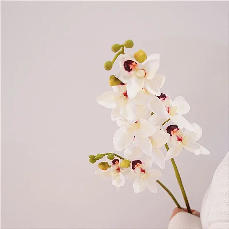 4Pcs/lot Artificial PU 2forks Real Touch Orchid Wedding Flower Arrangement Home Room Decoration Party Event Floral Phalaenopsis