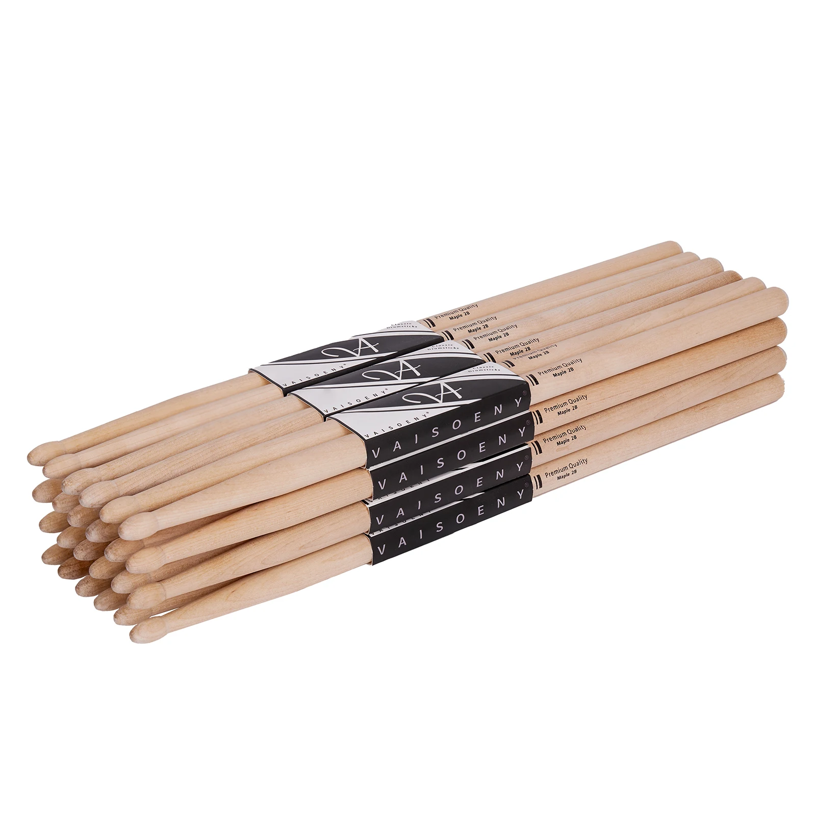 12 Pairs  2B/5B Maple Wood Drumsticks Easy Grip for Starters, Heavy-Hitting for Pros, Acoustic/E-Drums Universal (FM-2B/5B-12P)