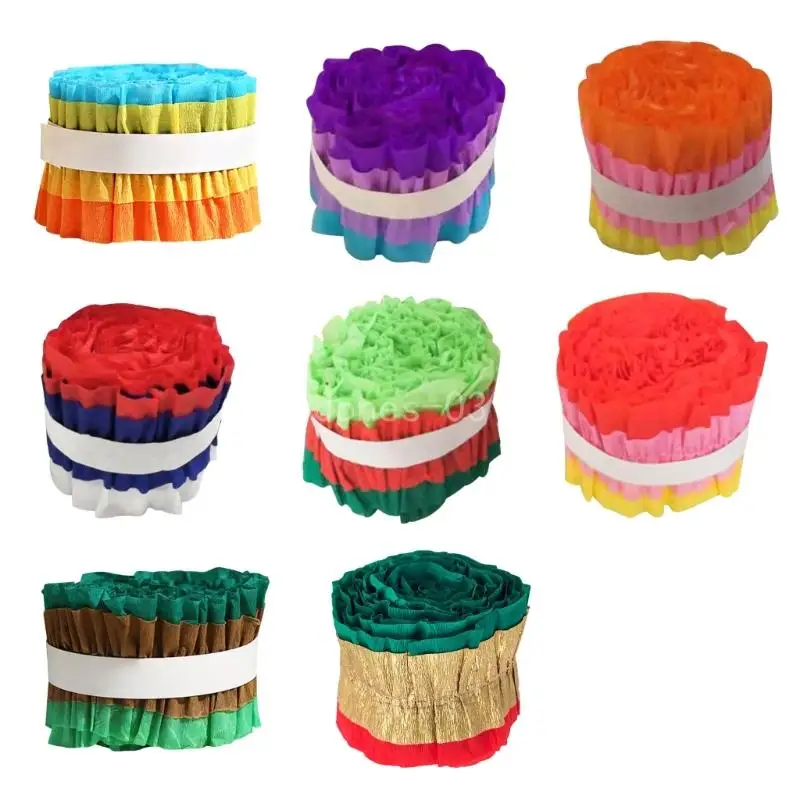 Q6PE Decorative Crepe Paper Roll Multifunction Household Decoration Ornament