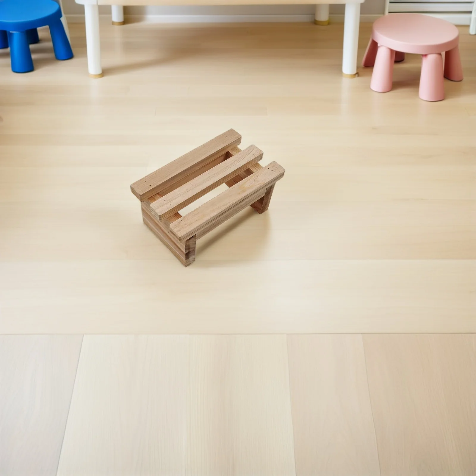 مقعد خشبي مدمج للارتداء، مقعد صغير مقاوم للارتداء، مسند قدم منزلي، هيكل ثابت، مقعد متدرج #1