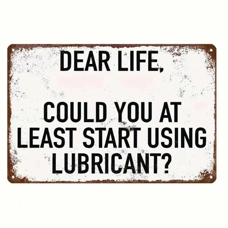 لافتة ألومنيوم مسطحة مضحكة ثنائية الأبعاد - ديكور مضحك، مثالية للشرفة والمقهى والجراج والحمام والطابق السفلي والحمام والبار #5