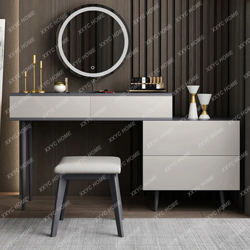 

Dressing Table Storage Cabinet Integrated Bedroom Modern Minimalist Makeup Table Retractable Small Apartment Minimalist Style