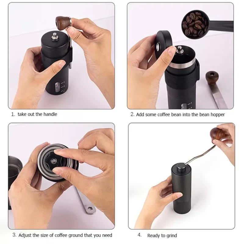 Hot Sale Portable Pour Over Coffee Maker Kit, Coffee Grinder Pour Over Kettle, Dripper Spoon   Accessory