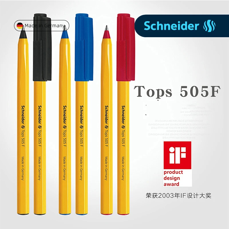 

1/3/5/10 шт., немецкая импортная шариковая ручка Schneider, 505F, чернила с пулевидной головкой, водостойкий стило, черный, синий, красный, масло, гладкий инструмент для письма