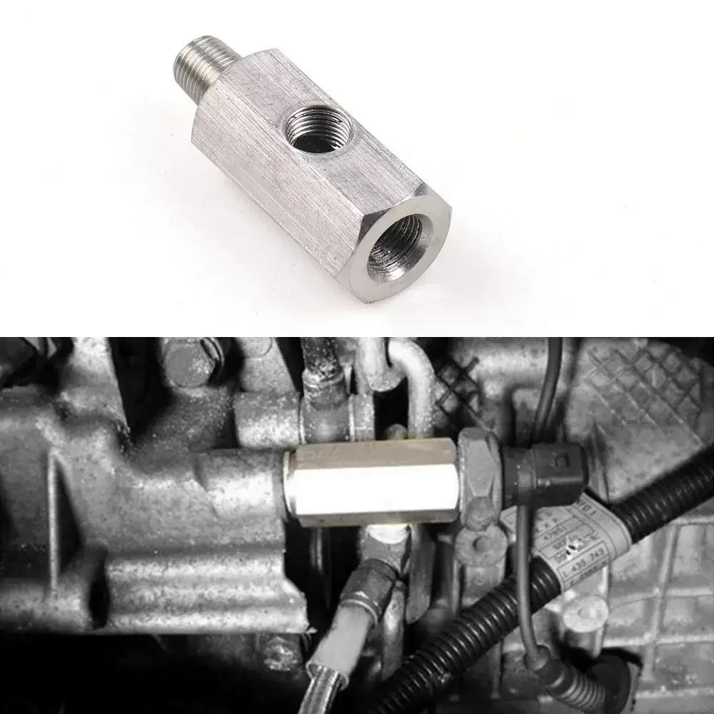 Conector de Sensor de presión de aceite de orificios laterales de acero inoxidable, 1/8 "NPT hembra a M12, M10, M14, medidor de línea de alimentación, adaptador en T
