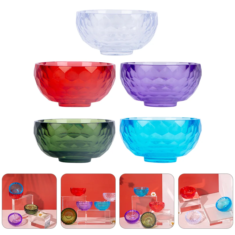 5 acryl kristallen kommen gezichtsmasker Mengen Lichtgewicht draagbaar Huidverzorging Klei Bodylotion Boter Gemakkelijk schoon Duurzaamheid Praktisch