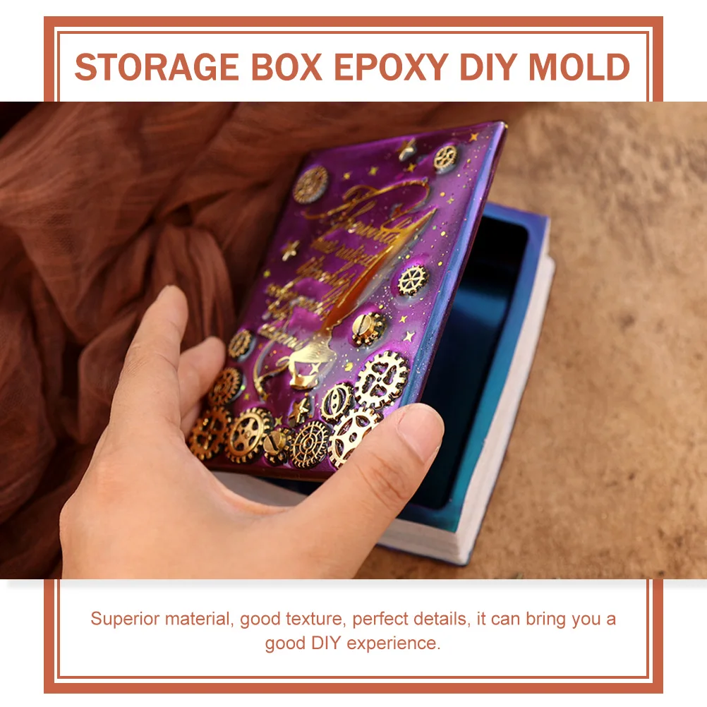 

1Set Silicone Mold DIY Book Shaped Storage Box Flexible Durable Epoxy Resin Casting Mold Jewelry Trinket Box DIY Supplies