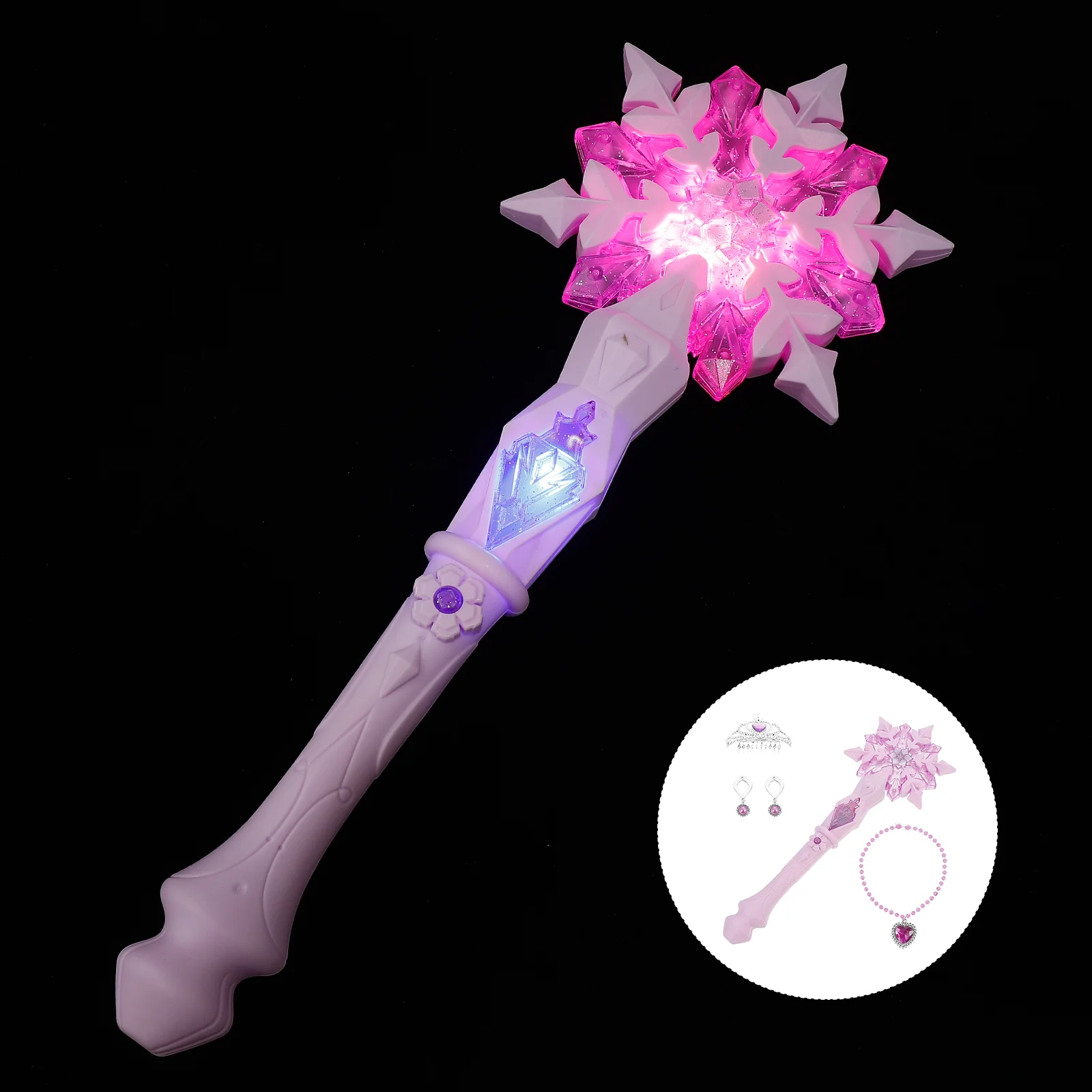 Snowflake Glitter Stick Flashing Wands Glowing Beautiful Toy Clothing Handheld Plastic Sticks Fairy