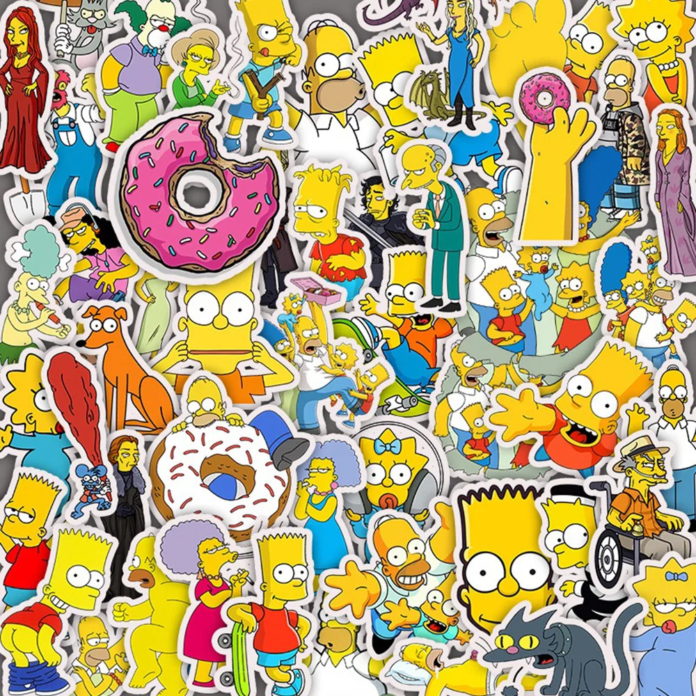 10/30/50PCS Simpson Family Cartoon Anime Comedy Stickers DIY Guitar Laptop Luggage Skateboard Graffiti Decals Fun for Kid Toys