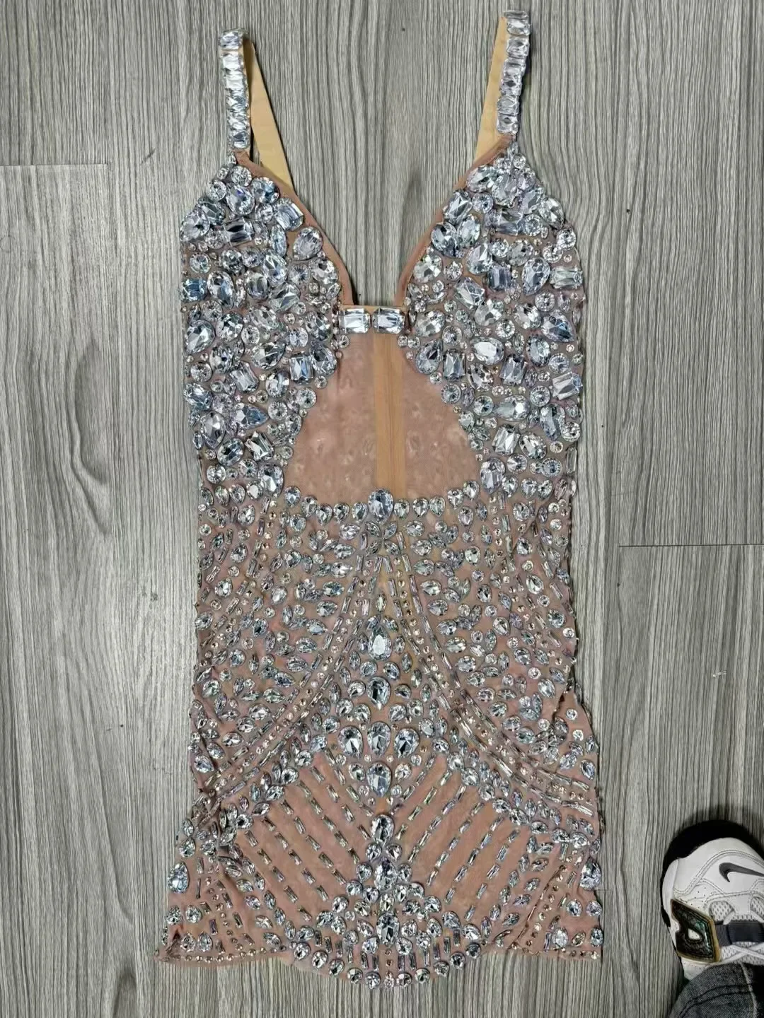 

Платье сексуальное для выпускного вечера, клуба, ночного клуба, вечерние костюмы для выступлений, женский сексуальный роскошный блестящий горный хрусталь без рукавов, прозрачный облегающий костюм