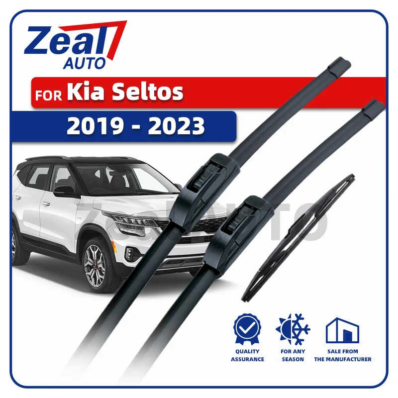 

LHD Front Rear Wiper Blades For Kia Seltos SP2 SP2i SP2c 2019-2023 2020 2021 2022 3pc Windshield 24"18"11" Brushes Accessories