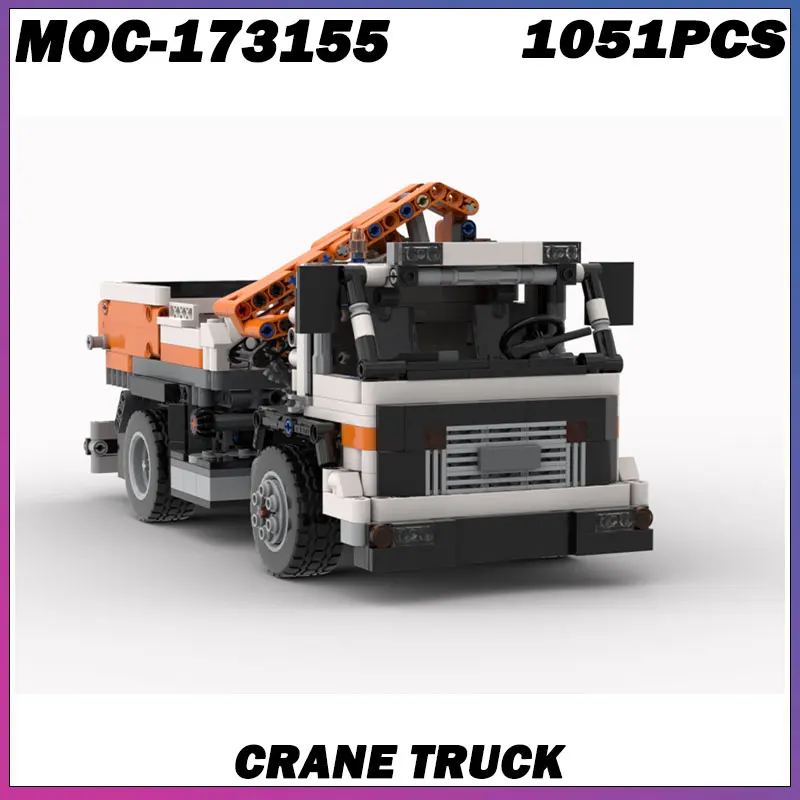 

1051PCS MOC-173155 Crane Truck Urban Construction Transporter Roll-off Truck Building Block Model Assembling Toy Jigsaw Puzzle