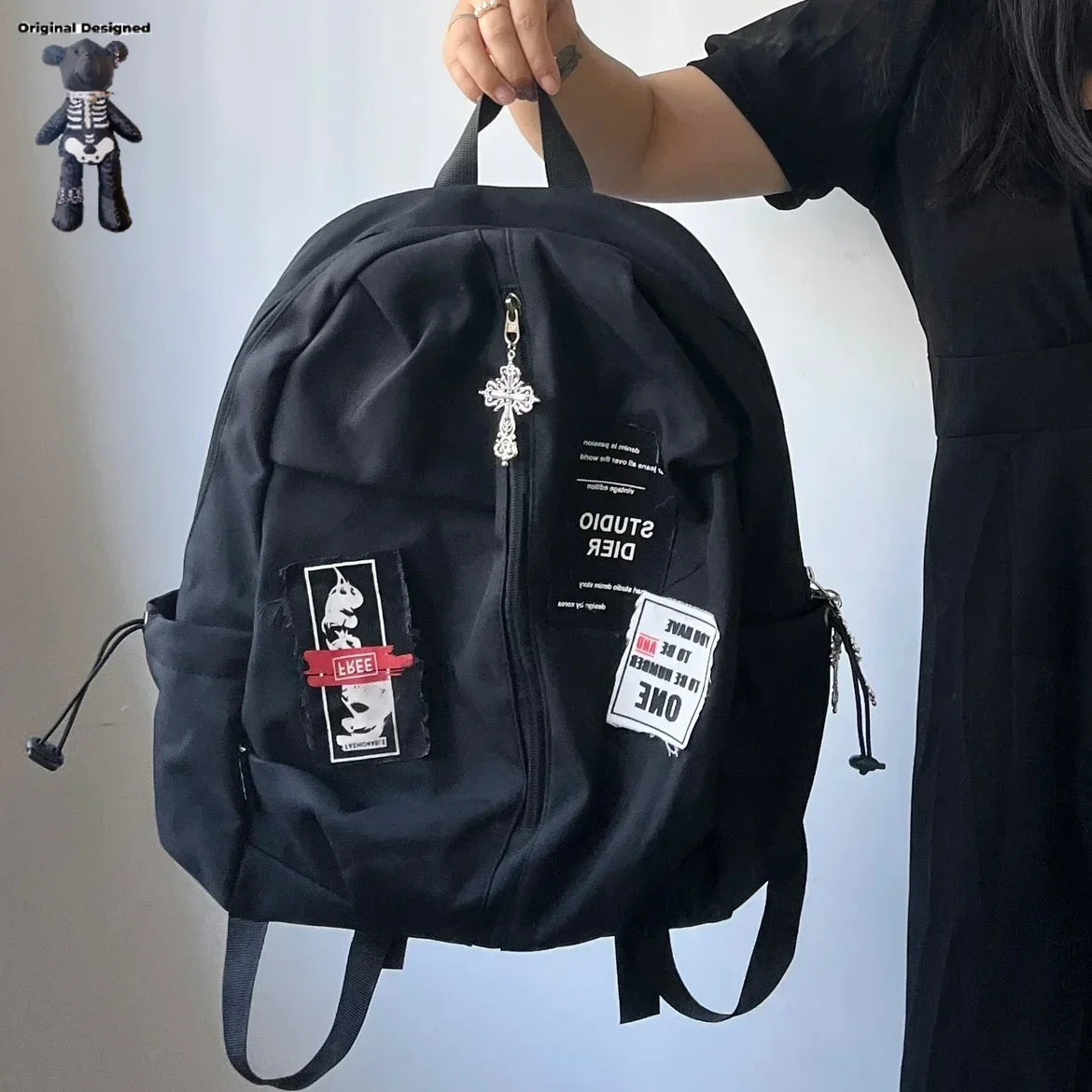 

Y2K стильный женский и мужской рюкзак, школьные сумки высокого качества, женские рюкзаки в стиле панк, пикантная сумка на плечо для мальчиков и девочек в стиле панк