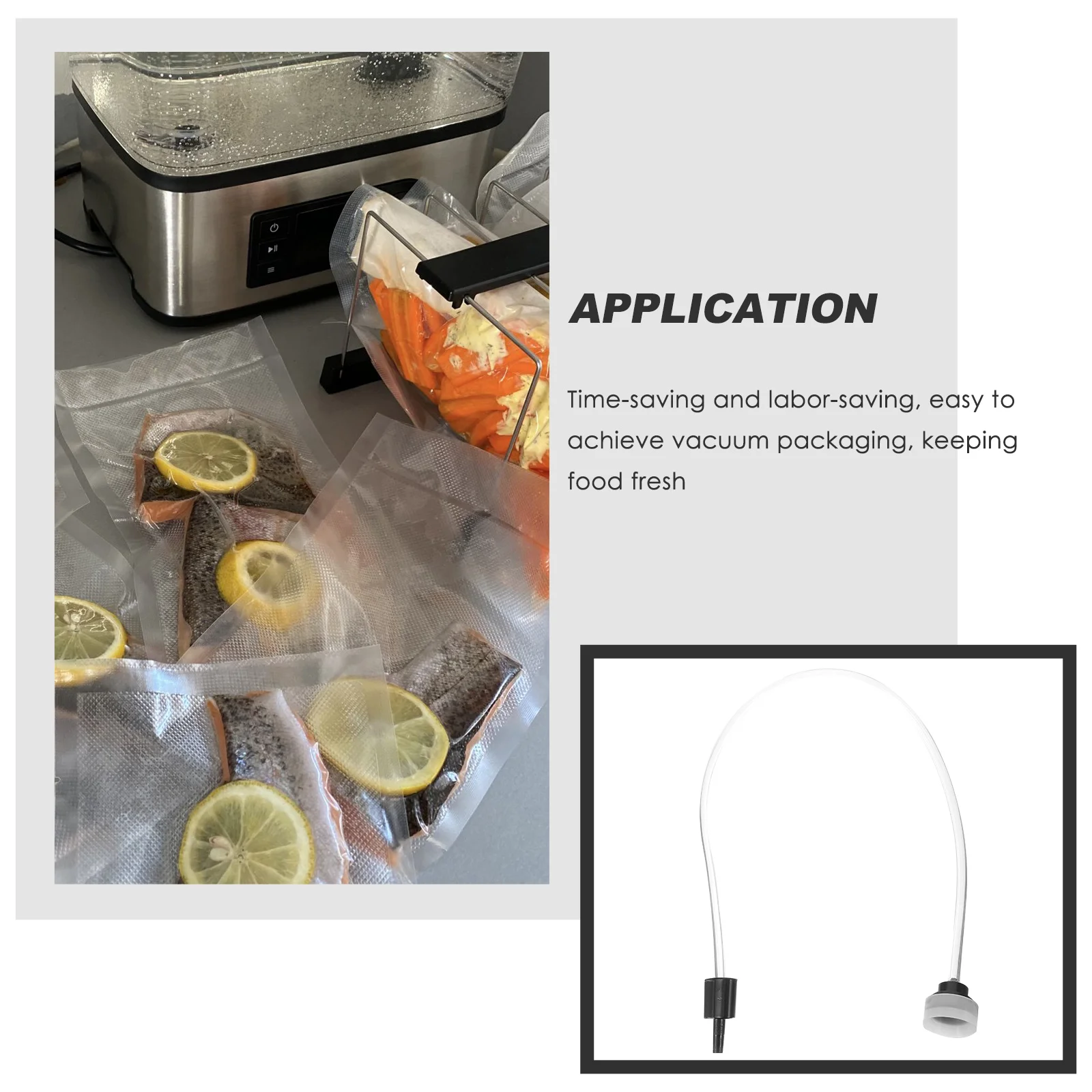 Vacuum Packaging Sealing Machine External Extraction Hose Special Hole Type Tube Link Storage Air System Tubing Pipe Sealer