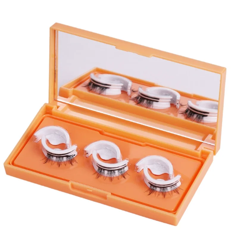 初心者向けの温度に敏感な自己粘着性の軽量で柔らかい接着剤不要で簡単に取り外せるつけまつげ