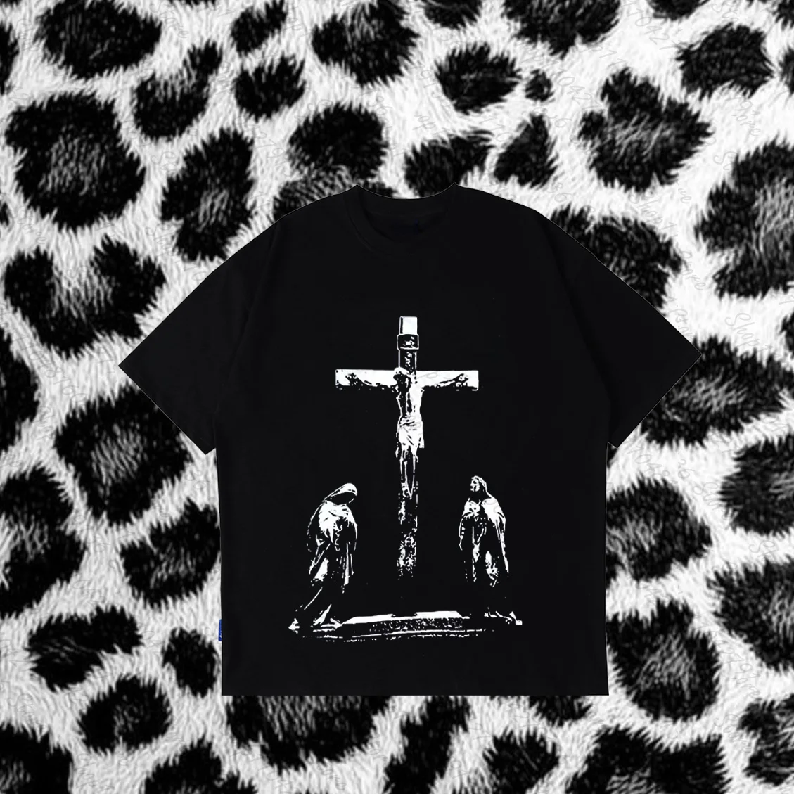 Gothic Punk Hip Hop Rock Aesthetic Graphic Printed Women's Cotton T-Shirt Oversized Casual Top Emo Girls Y2K Harajuku Streetwear view 2