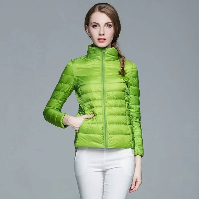 Fashion Winter Autumn Women Long Sleeve White Duck Down Jackets Casual Windproof Hooded Coats