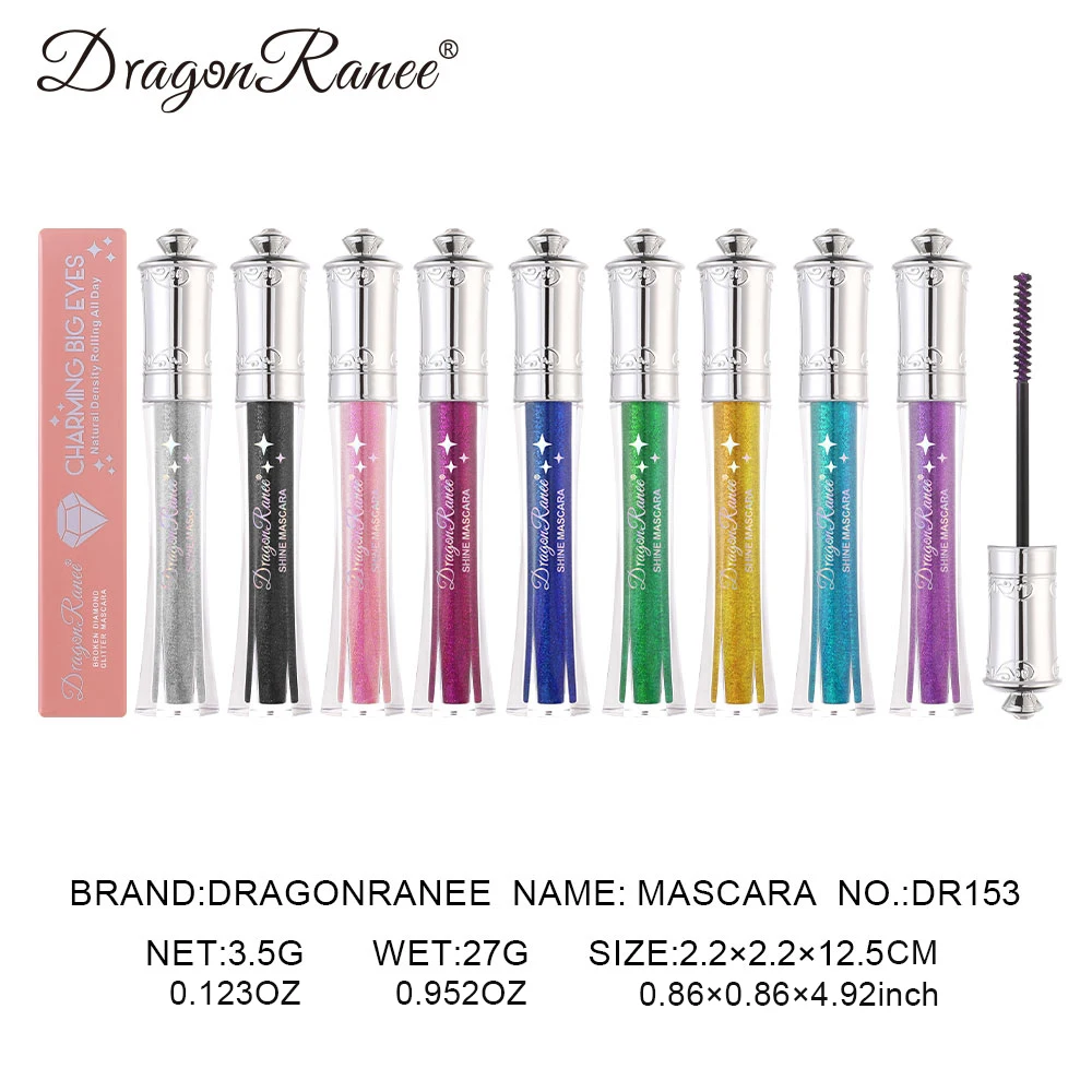 Mascara diamant scintillant, miroitant fin, mascara lisse et soyeux, Modification des yeux, Mascara imperméable, longue durée et polyvalent