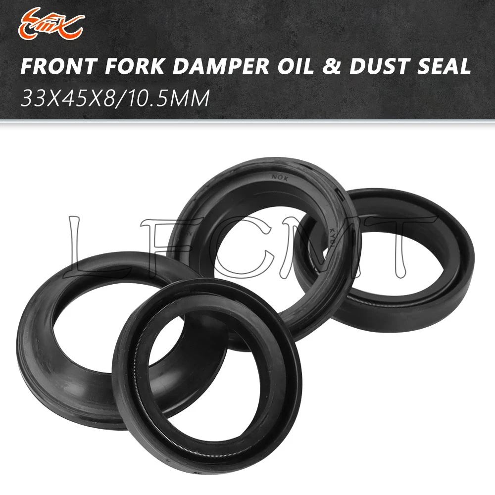

33x45x8/10.5 Motorcycle Front Fork Damper Oil Seal Dust Cover Fit for Honda Suzuki Kawasaki KX80 E2-E3 Yamaha XV125 XV250 Virago