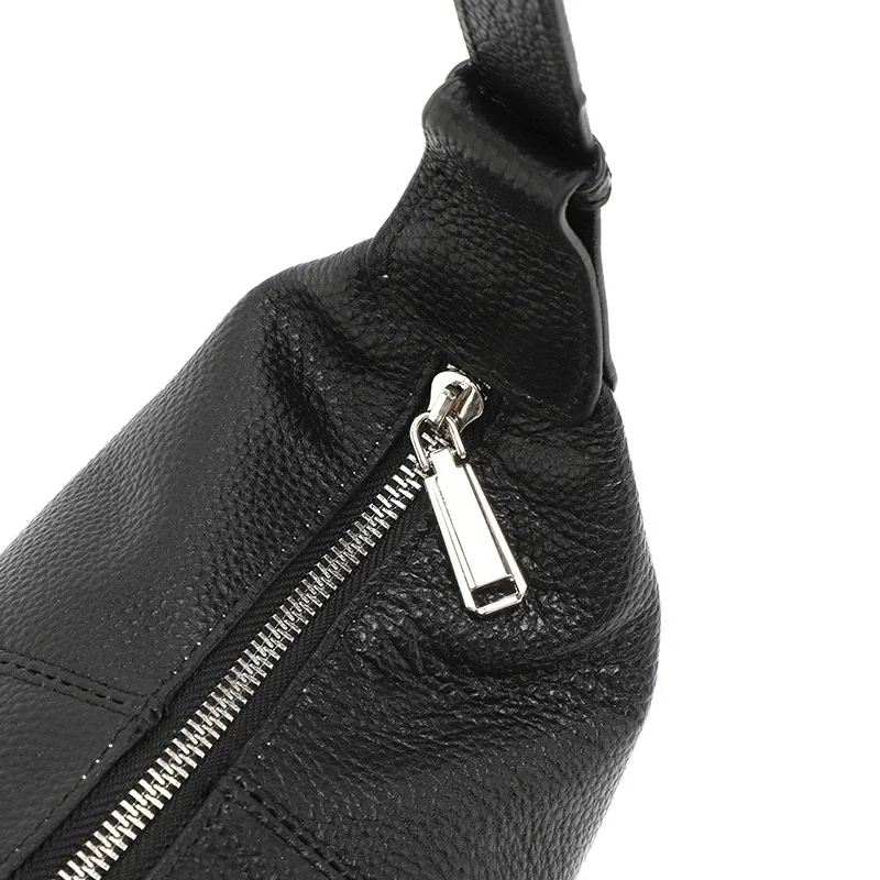 100% Echtes Leder Schultertasche für Damen Große Kapazität Halbmond-Form Designer Kuhledertasche für Pendler Shopper-Tasche – Detail 31