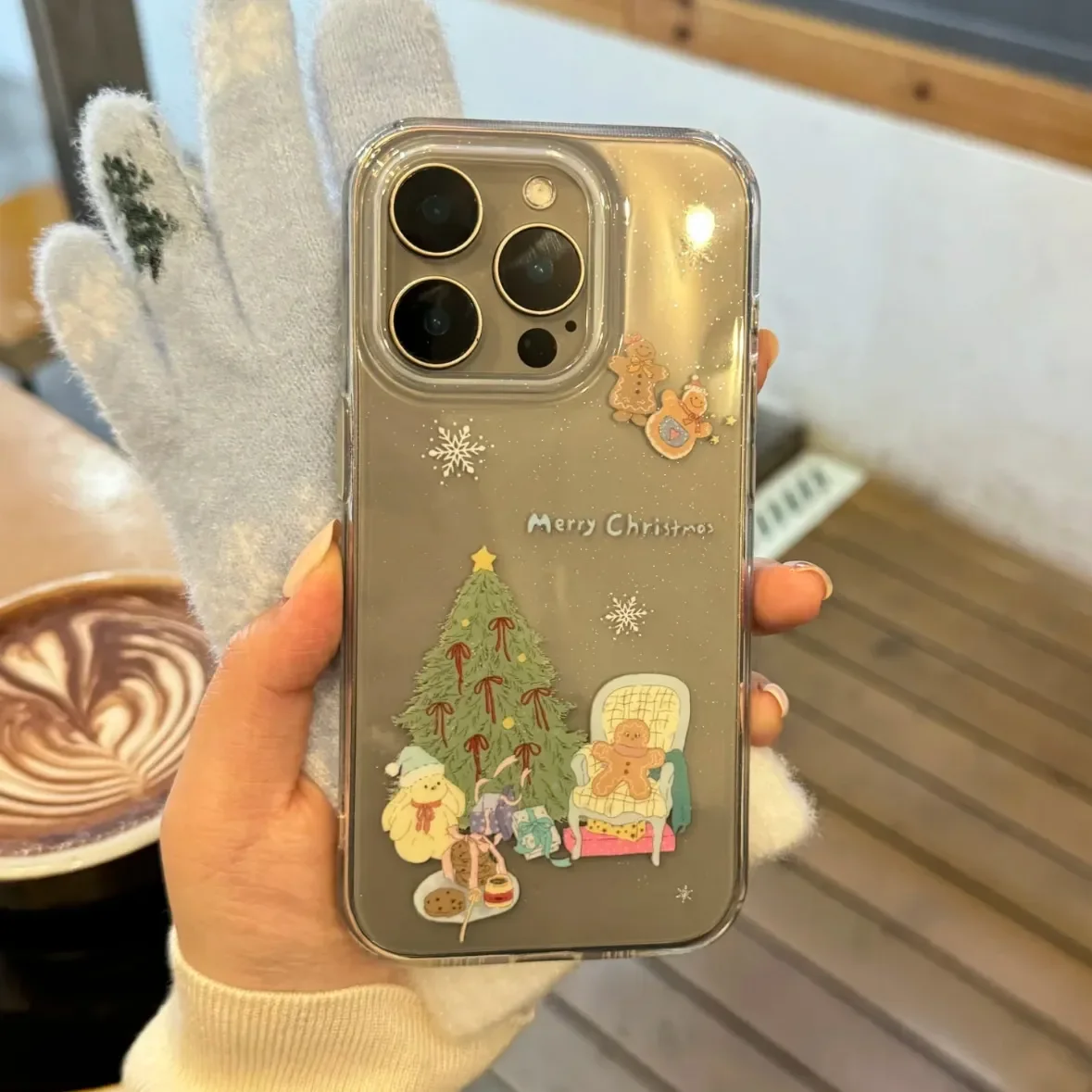 نزهة الأرنب شجرة عيد الميلاد بريق Kawaii جراب هاتف آيفون 17 AIR 16 15 14 13 12 11 برو XR XS ماكس 8 7 Plus Mini Y2K غطاء #3