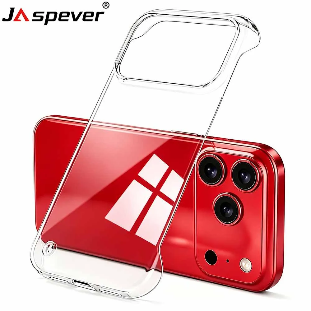 18ProMax Half‑Wrapped Hard PC Case For iPhone 18 17 Air 16 15 Plus 13 12 11 Pro Max Frameless Ultra-Thin Clear Borderless Cover
