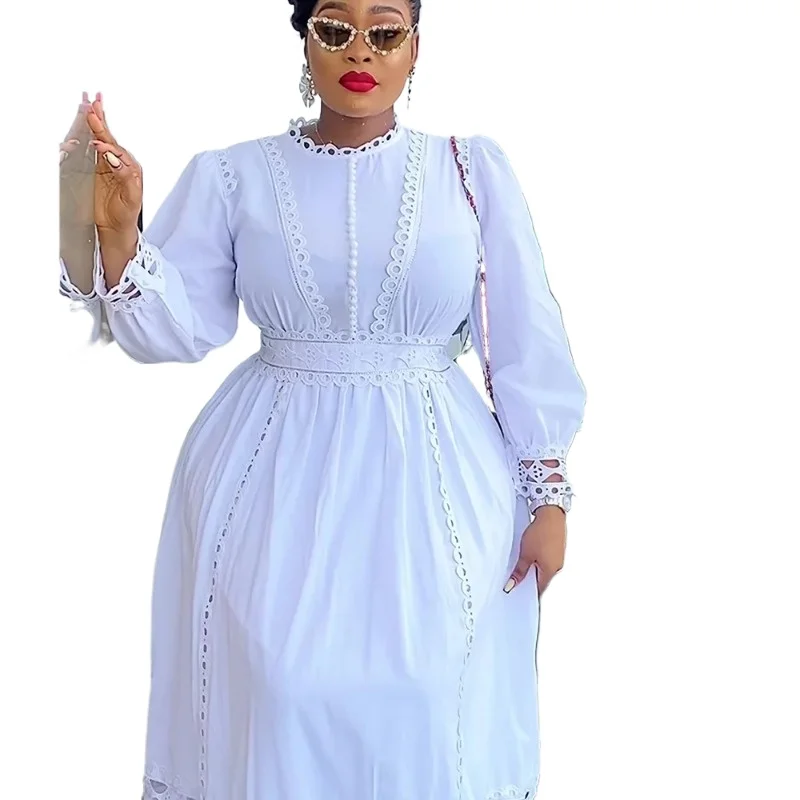 Vestidos de casamento feminino em renda, vestidos de festa africanos, vestido maxi muçulmano elegante, Dashiki, Ancara, Turquia, plus size, nova moda, 2024