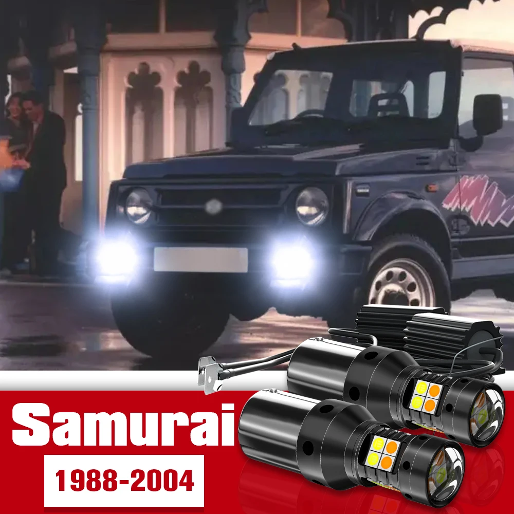 

2pcs LED Accessories Dual Mode Turn Signal+Daytime Running Light DRL For Suzuki Samurai 1988-2004 999 2000 2001 2002 2003