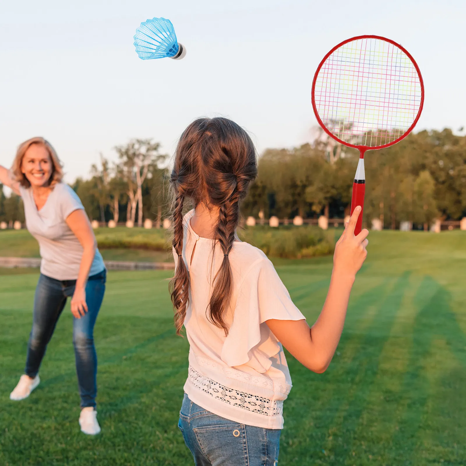 

12Pcs Plastic Shuttlecocks Nylon Badminton Set High Stability Durability Lightweight Portable for Indoor Outdoor Practice