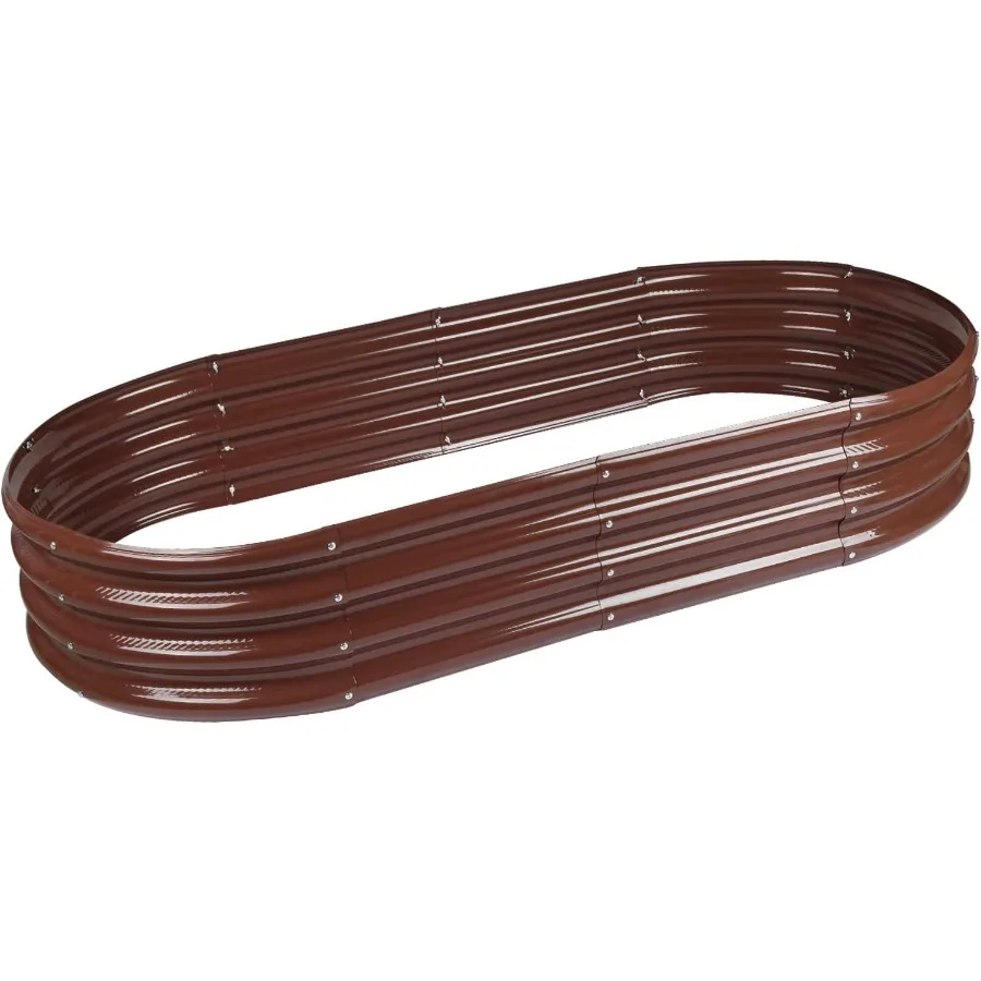 

Raised Garden Bed Galvanized Planter Box Outdoor Rot-Resistant Metal Garden Bed Planter for Vegetables Flower Herb 2- Brown