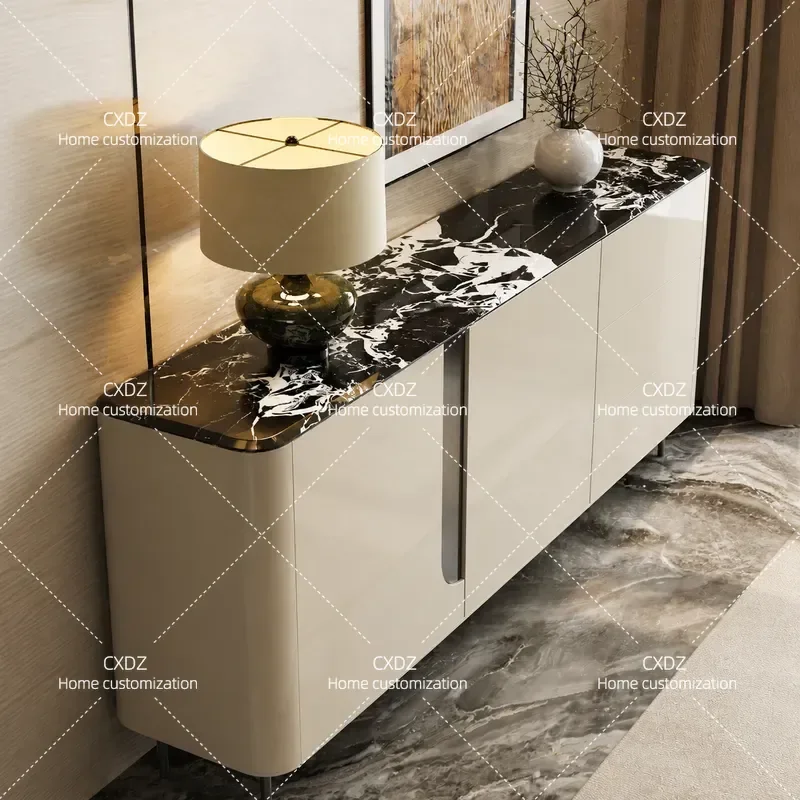 Marble side cabinet Italian minimalist living room partition locker against the wall side cabinet Modern simple entrance