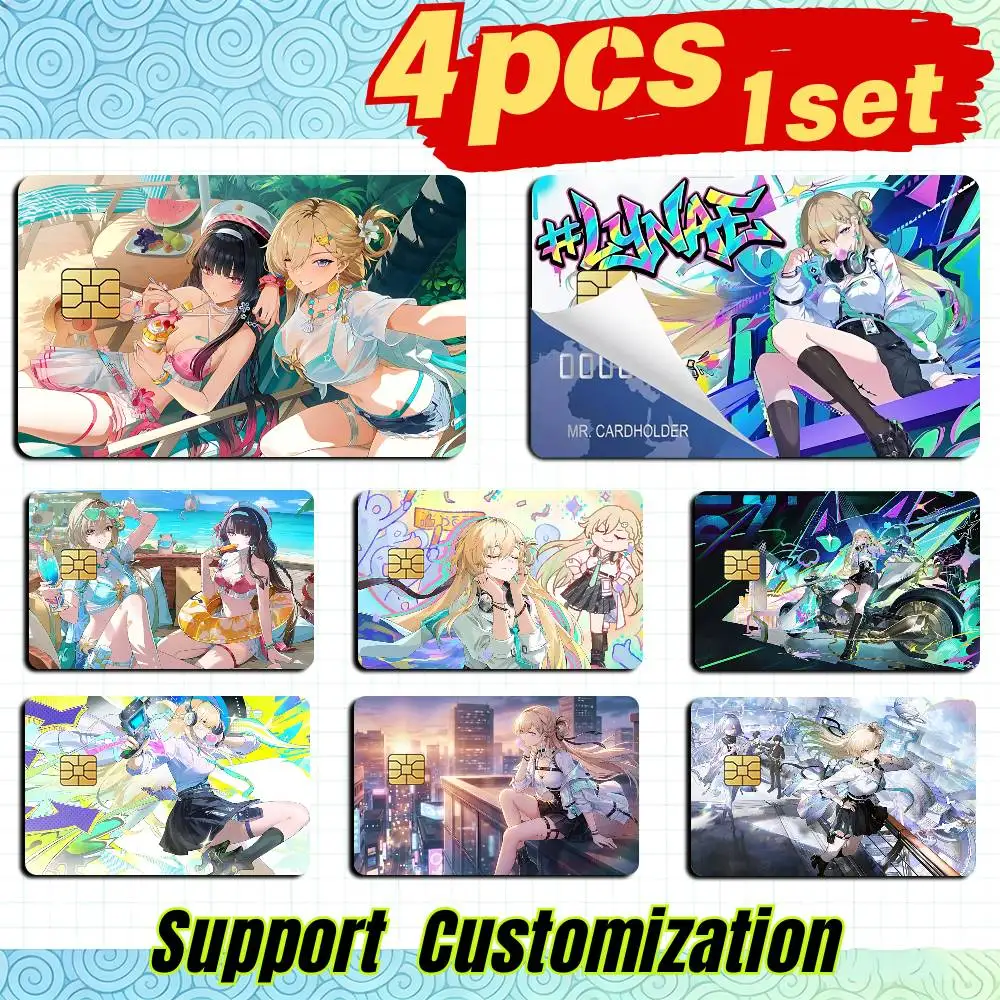 Skate Girl L-Lynae-e Game WUWA  Card Stickers for Bank Access Protective Waterproof Film Cover Sticker Gift