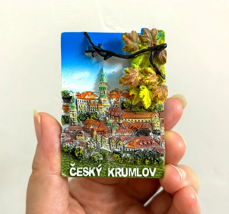 New Hand-painted Bohemian Castle, CK Town, Cesky Krumlov 3D Fridge Magnet Travel Souvenir Refrigerator Magnetic Stickers Gift