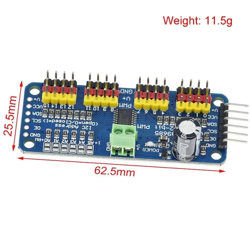 PCA9685PW 16 Channel 12-Bit PWM Servo Shield Driver I2C Interface PCA9685 Module