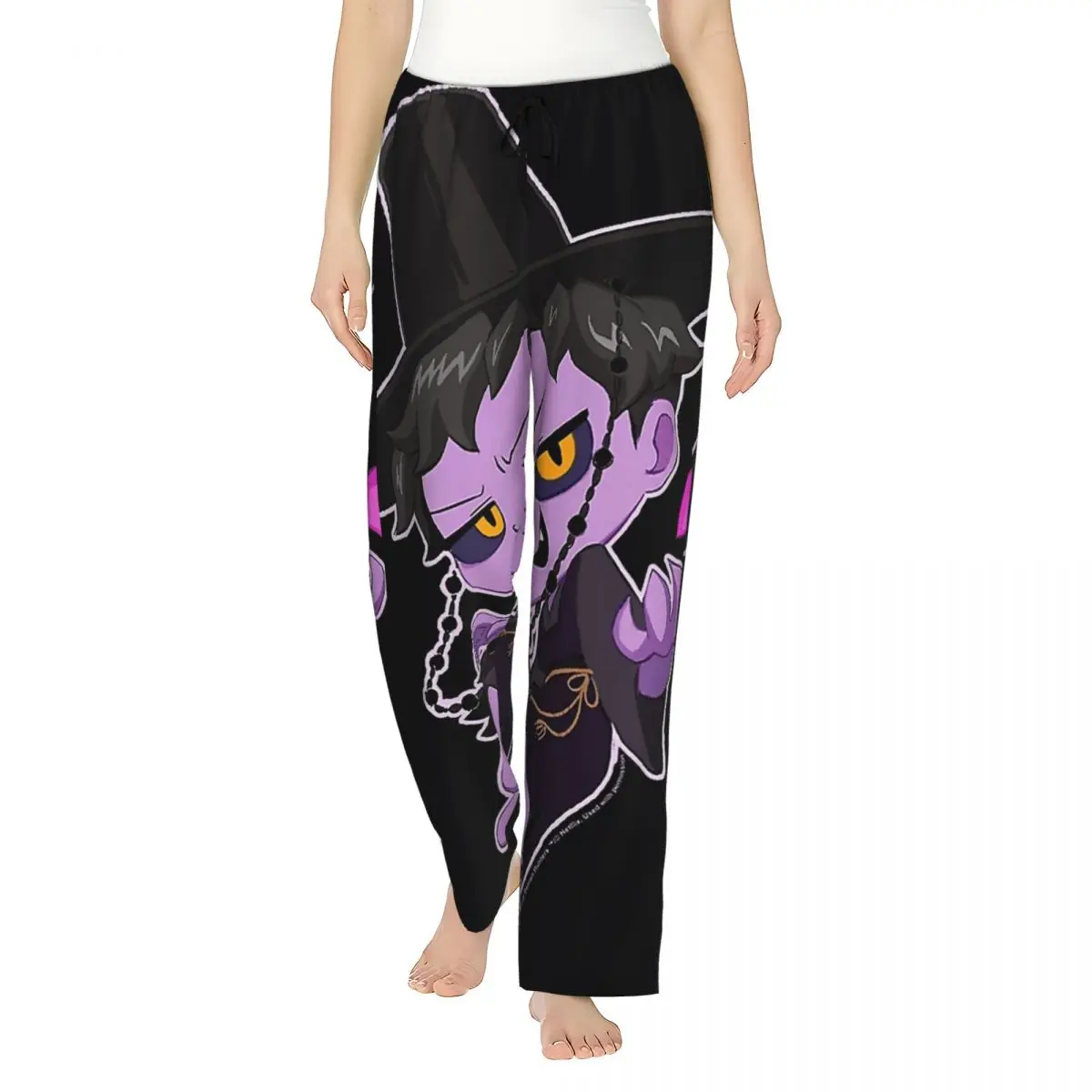 

K-Pop Demon Hunters Chibi Demon Jinu озорная съемка пижамные штаны весенняя элегантная дневная одежда для сна низ женская дышащая домашняя одежда