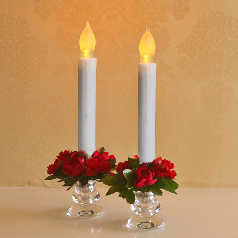 

Electronic Light Led Votive Candles Flameless Stick Flickering Tapered Christmas