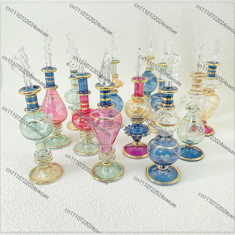 Perfume Bottle, Handmade Flavor Bottle, Multi-colored Dip Glass Bottle Exquisite Ornament
