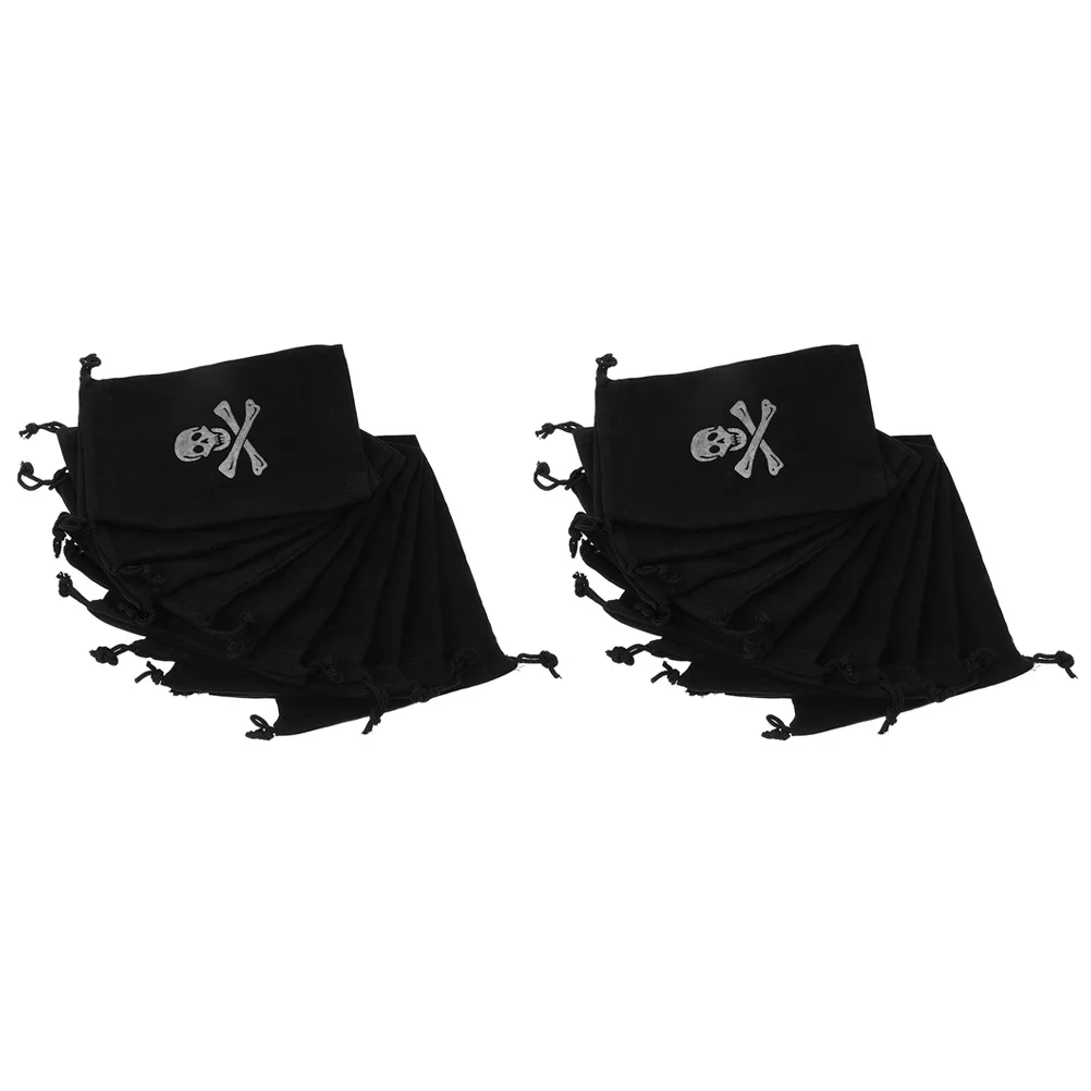 

20 Pcs Pirate Drawstring Bag Large Bags Portable Halloween Durable Small Delicate Polyester Pouch