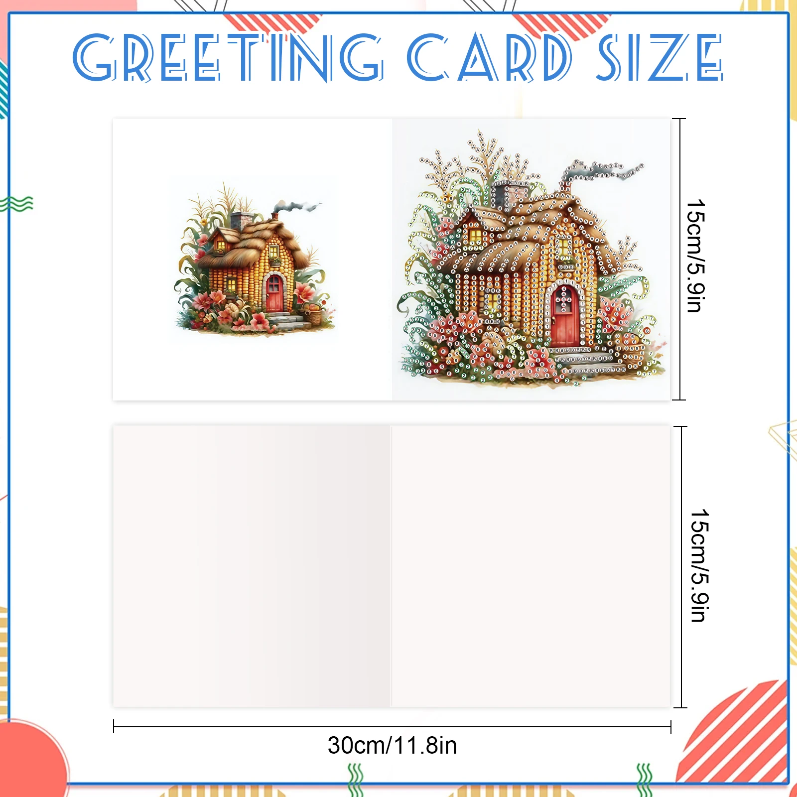 6PCS Diamond Art Painting Greeting Cards Kits,Vegetable House Special Shaped Diamond Art congratulation cards Art handmade Gift - view 2