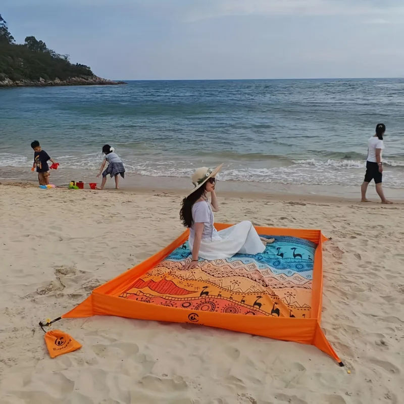 Fence Sand Prevention Beach Blanket; Portable Party Picnic Mat, Suitable For Beach And Outdoor Camping Picnic Blankets