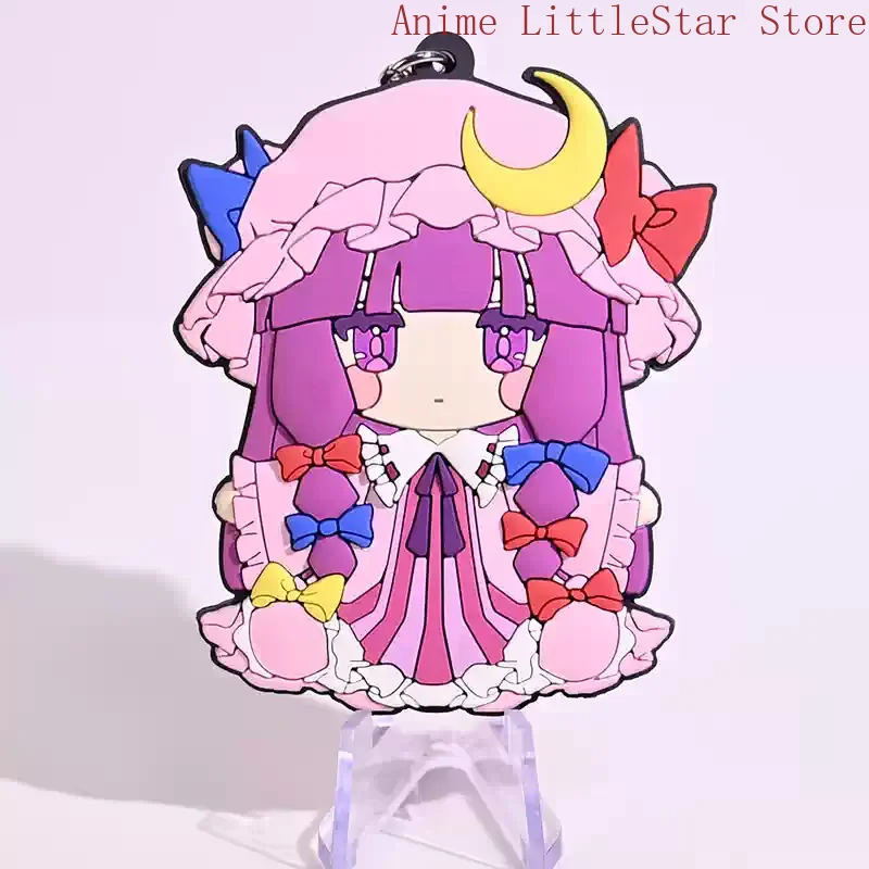 Figurine de cosplay Touhou Project Patchouli Knowledge, pendentif porte-clés en caoutchouc souple à double face, mascotte d'Halloween, cadeau pour les fans