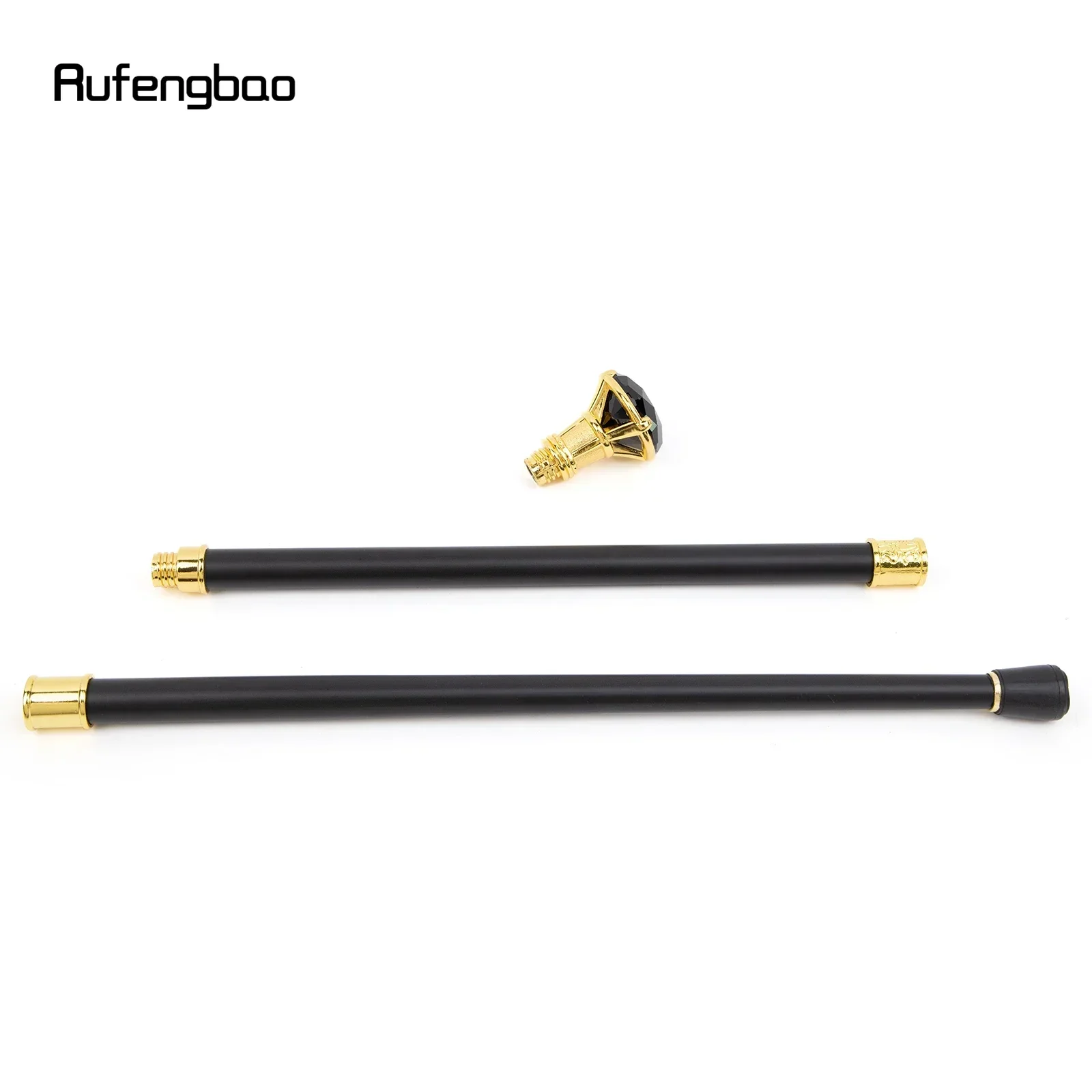 Black Diamond Type Golden Cane Fashion Decorative Walking Stick Gentleman Performance stage Cane 93cm Performance Stage Cane