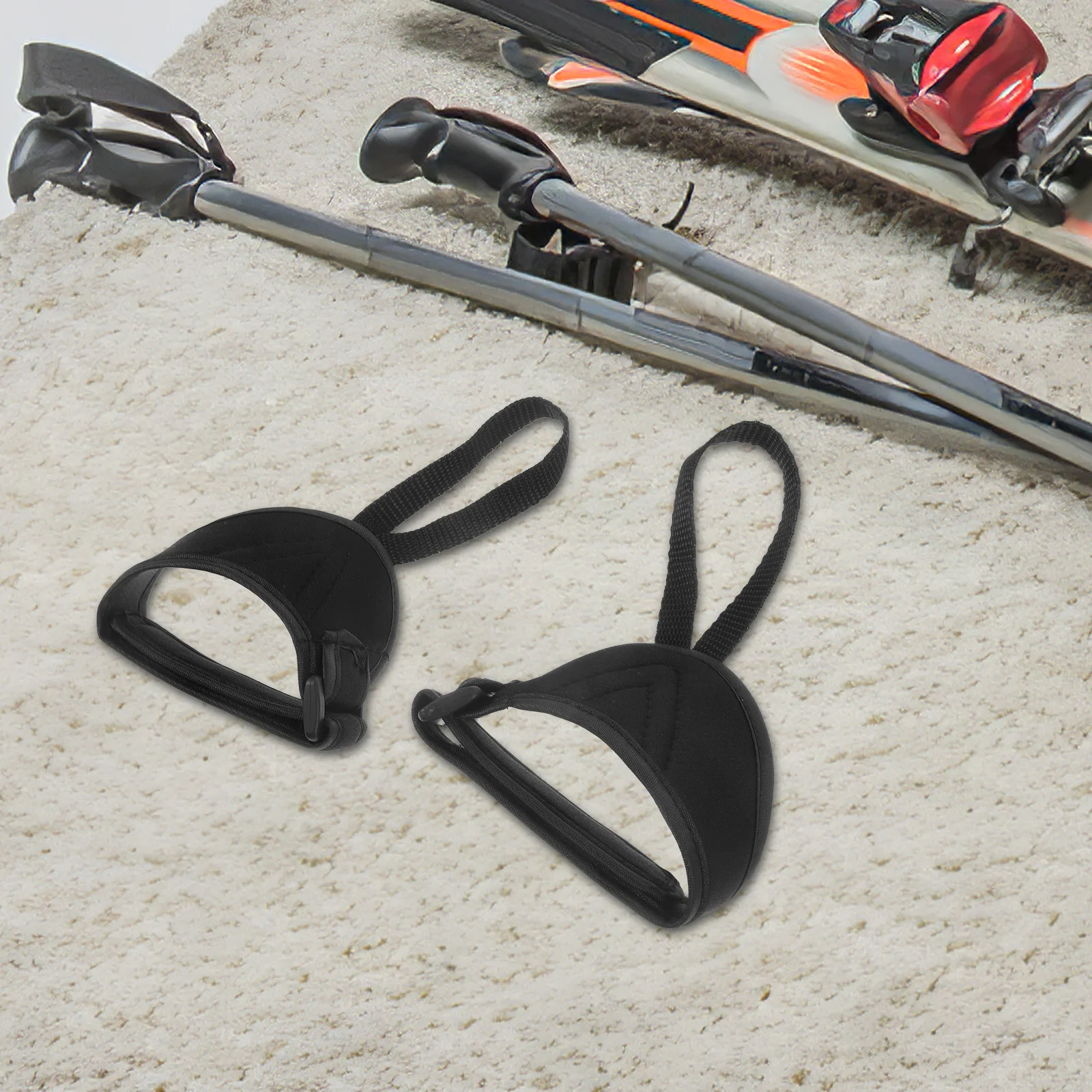 

Cross Country Ski Pole Wrist Straps Wristband for Trekking Poles Black Polyester Hiking Leash Miss