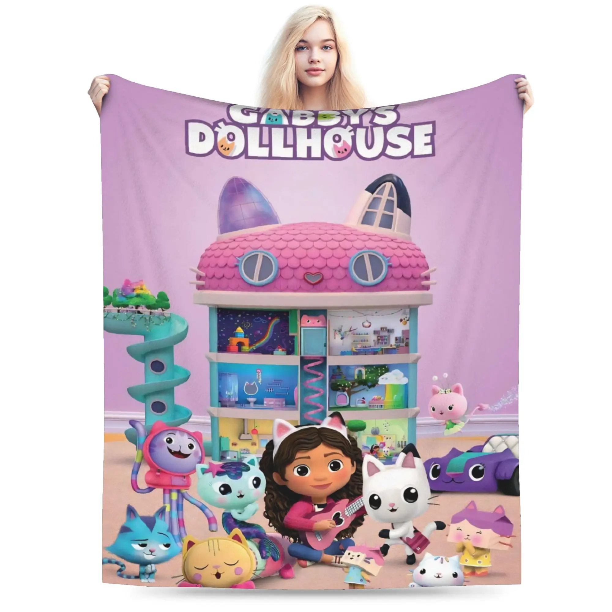 

Удобное одеяло для кукольного домика G-Gabbys Girl, аксессуары, постельные принадлежности, декоративные одеяла, супер теплый флис для автомобиля